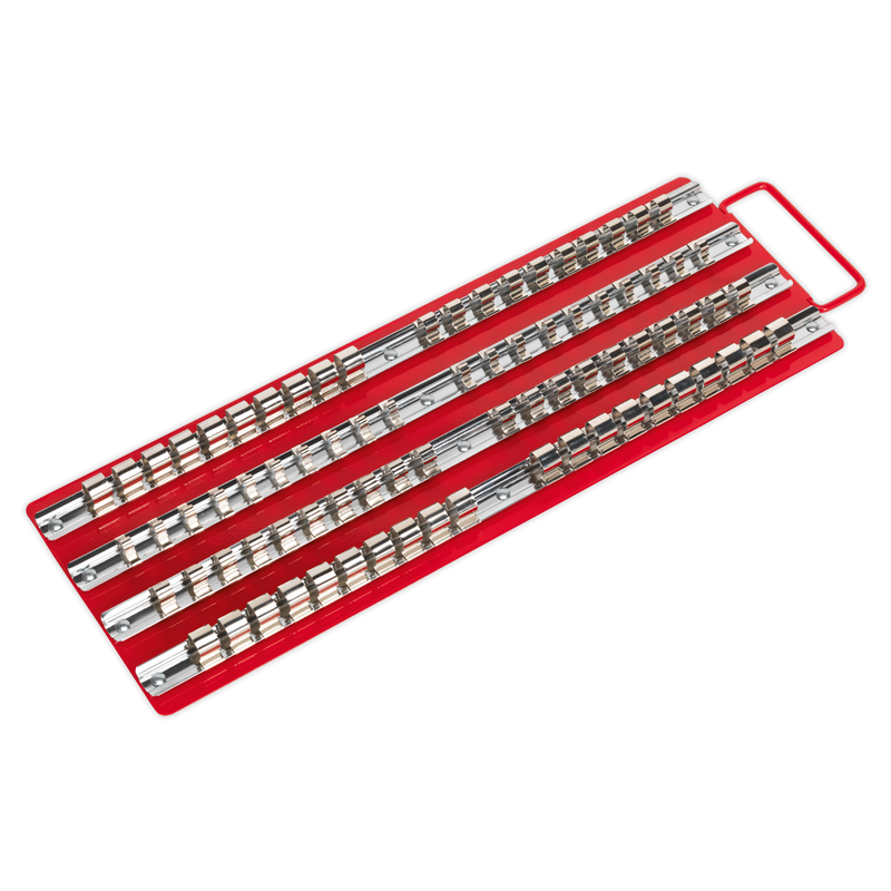 Socket Rail Tray Red 1/4", 3/8" & 1/2"Sq Drive | Pipe Manufacturers Ltd..