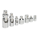 Universal Joint & Socket Adaptor Set 7pc 1/4", 3/8" & 1/2"Sq Drive | Pipe Manufacturers Ltd..