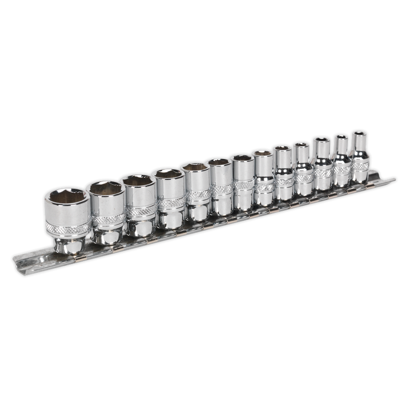 Socket Set 13pc 1/4"Sq Drive Lock-Onª 6pt Metric | Pipe Manufacturers Ltd..