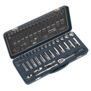Socket Set 34pc 3/8"Sq Drive Lock-Onª 6pt Metric | Pipe Manufacturers Ltd..