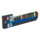 Multi-Coloured Socket Set 12pc 1/4"Sq Drive 6pt WallDrive¨ Metric | Pipe Manufacturers Ltd..