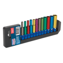 Multi-Coloured Socket Set 12pc 1/4"Sq Drive 6pt Deep WallDrive¨ Metric | Pipe Manufacturers Ltd..