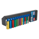 Multi-Coloured Socket Set 12pc 1/4"Sq Drive 6pt Deep WallDrive¨ Metric | Pipe Manufacturers Ltd..