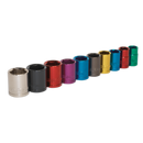 Multi-Coloured Socket Set 10pc 3/8"Sq Drive 6pt WallDrive¨ Metric | Pipe Manufacturers Ltd..