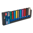 Multi-Coloured Socket Set 10pc 3/8"Sq Drive 6pt Deep WallDrive¨ Metric | Pipe Manufacturers Ltd..