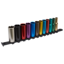Multi-Coloured Socket Set 12pc 3/8"Sq Drive 6pt Deep WallDrive¨ Metric | Pipe Manufacturers Ltd..