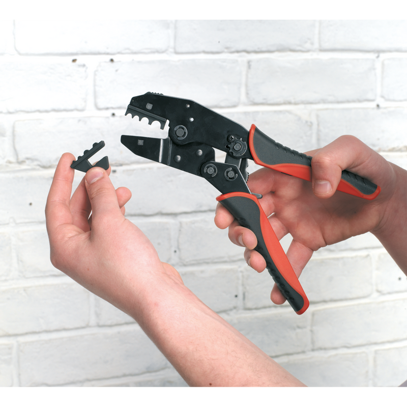 Ratchet Crimping Tool Interchangeable Jaws | Pipe Manufacturers Ltd..