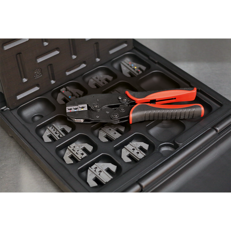 Ratchet Crimping Tool with Jaws and Storage Case | Pipe Manufacturers Ltd..