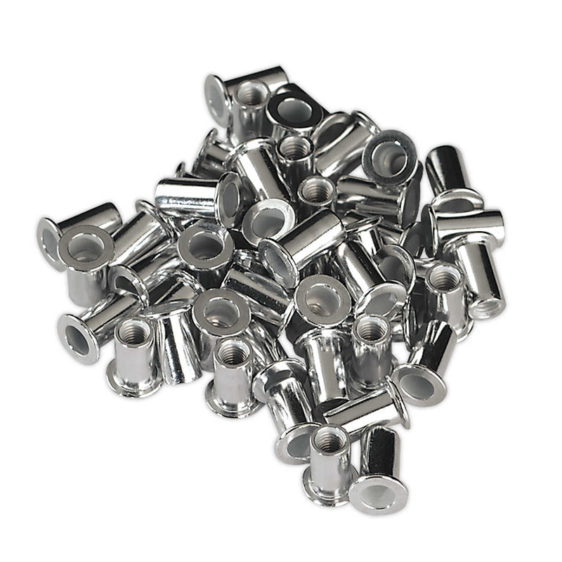 Rivet Nut Flat Head Aluminium M4 x 0.7mm (0.5-2.5mm Cap) Pack of 50 | Pipe Manufacturers Ltd..