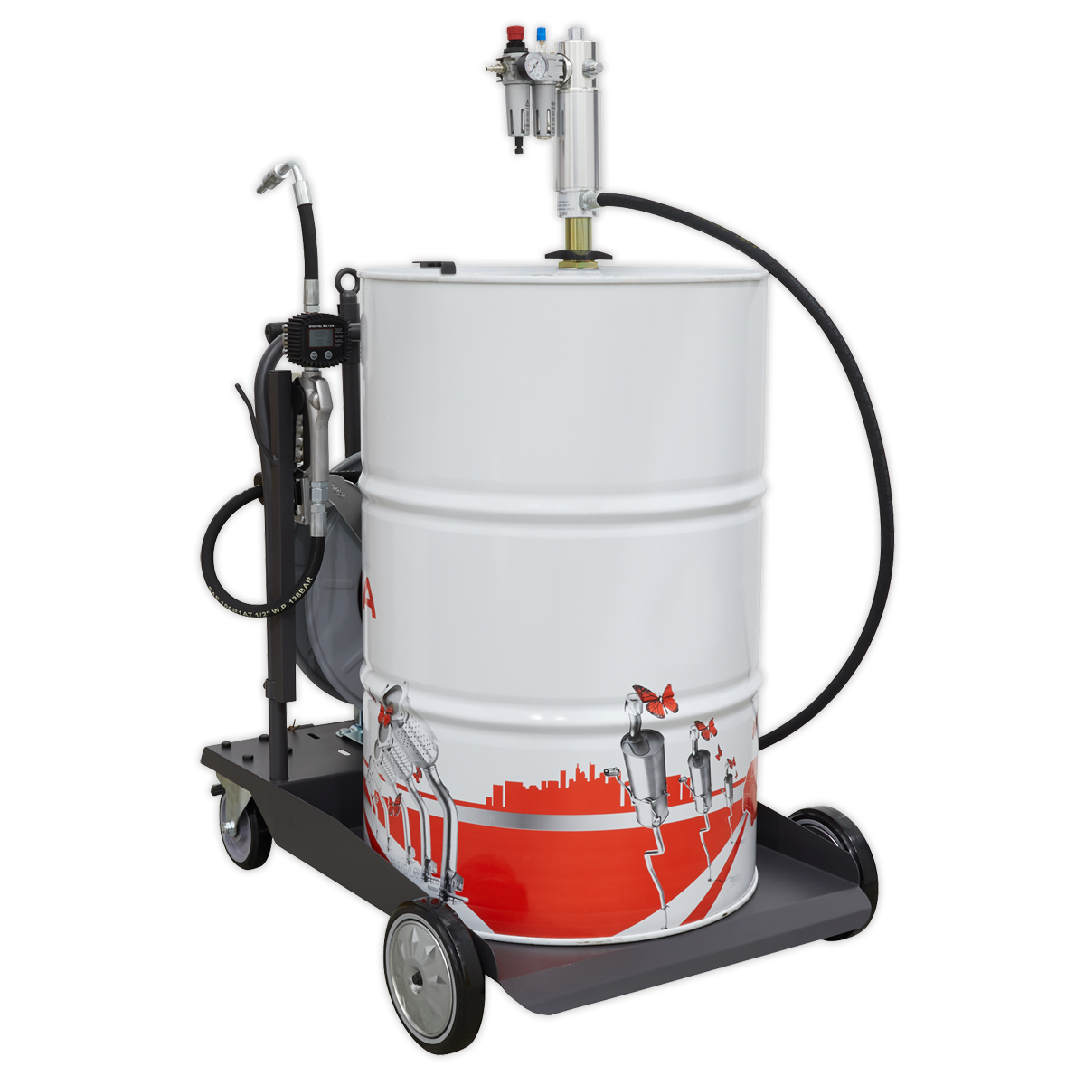 Oil Dispensing System Air Operated with 10m Retractable Hose Reel