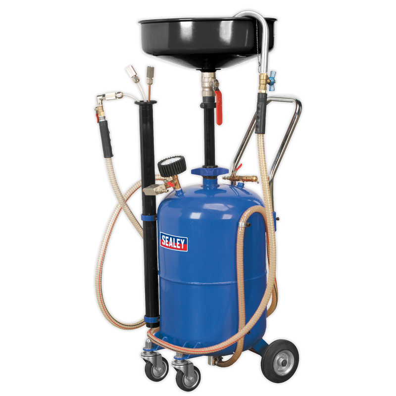 Mobile Oil Drainer with Probes 35L Air Discharge | Pipe Manufacturers Ltd..