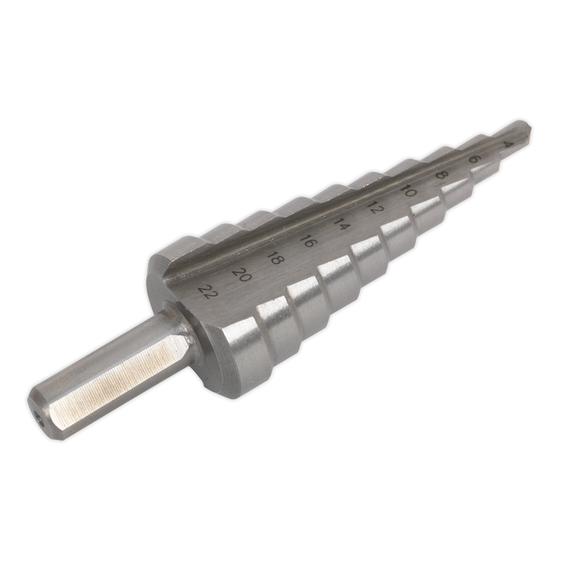 HSS M2 Step Drill Bit 4-22mm Double Flute | Pipe Manufacturers Ltd..