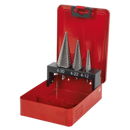 HSS M2 Step Drill Bit Set 3pc Double Flute | Pipe Manufacturers Ltd..