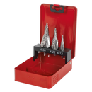 HSS M2 Step Drill Bit Set 3pc Spiral Flute | Pipe Manufacturers Ltd..