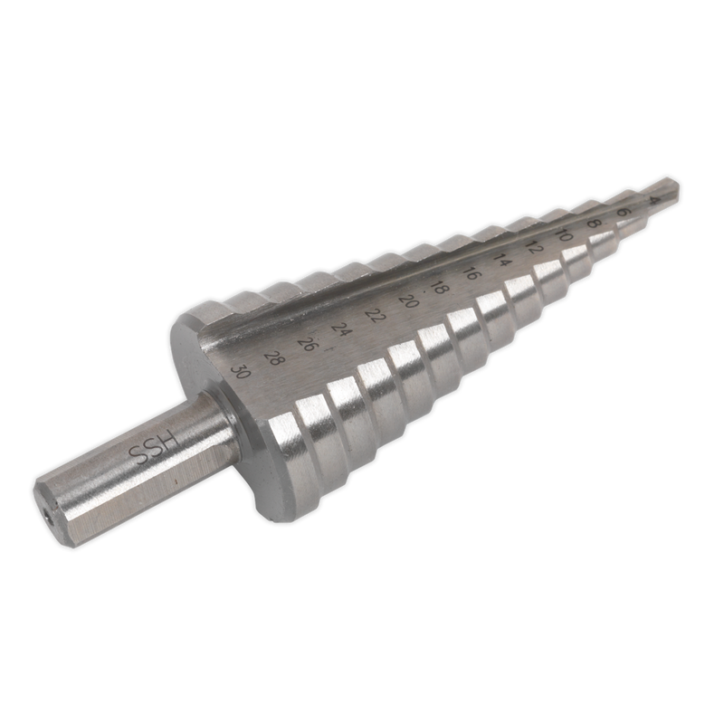 HSS 4341 Step Drill Bit 4-30mm Double Flute | Pipe Manufacturers Ltd..