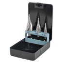 HSS 4341 Step Drill Bit Set 3pc Spiral Flute | Pipe Manufacturers Ltd..