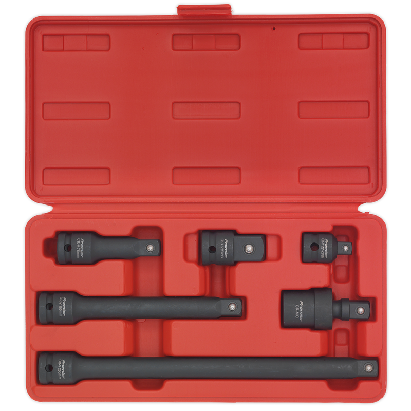 Impact Adaptor & Extension Bar Set 6pc 1/2"Sq Drive | Pipe Manufacturers Ltd..