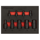 Low Profile Impact Hex Socket Bit Set 1/4" & 3/8" Sq Drive 9pc - Metric | Pipe Manufacturers Ltd..