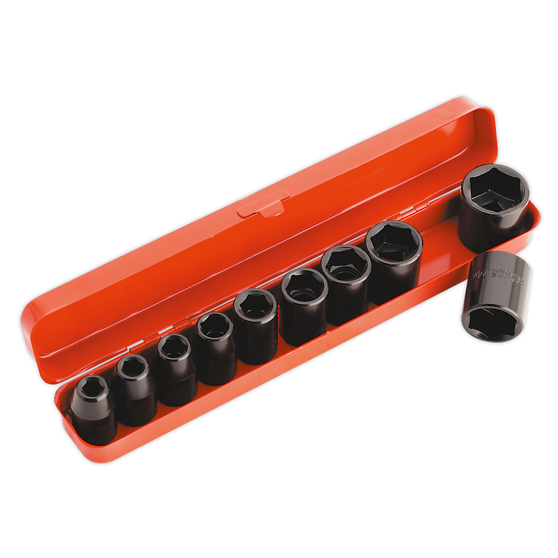 Impact Socket Set 10pc 1/2"Sq Drive Metric | Pipe Manufacturers Ltd..