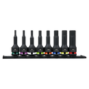 8pc 1/2"Sq Drive Hex Impact Socket Bit Set