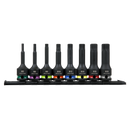 8pc 1/2"Sq Drive Spline Impact Socket Bit Set