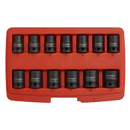 Impact Socket Set 13pc 1/2"Sq Drive 12pt | Pipe Manufacturers Ltd..
