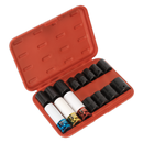 Impact Socket & Wheel Nut Remover Set 15pc 1/2"Sq Drive | Pipe Manufacturers Ltd..