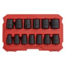 Impact Socket Set 13pc 1/2"Sq Drive Lock-Onª 6pt Metric | Pipe Manufacturers Ltd..