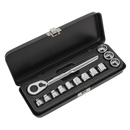 Low Profile Socket Set 13pc 3/8"Sq Drive Metric | Pipe Manufacturers Ltd..