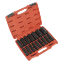Impact Socket Set 16pc 1/2"Sq Drive Deep Metric | Pipe Manufacturers Ltd..