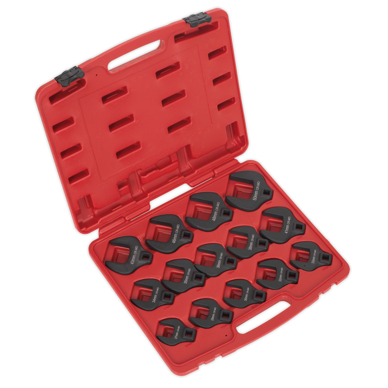 Crow's Foot Spanner Set 14pc 1/2"Sq Drive Metric | Pipe Manufacturers Ltd..