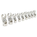 Flexible Crow's Foot Spanner Set 9pc 1/2"Sq Drive Metric | Pipe Manufacturers Ltd..