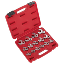 Crow's Foot Open End Spanner Set 15pc 3/8"Sq Drive Metric | Pipe Manufacturers Ltd..