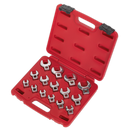 Crow's Foot Open End Spanner Set 15pc 3/8"Sq Drive Metric | Pipe Manufacturers Ltd..