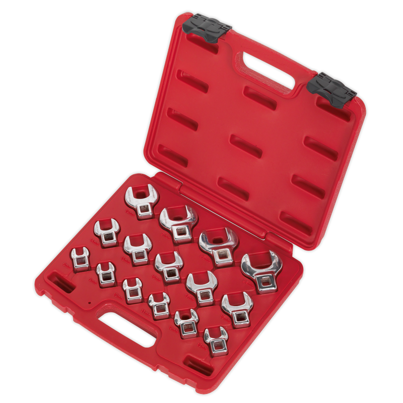 Crow's Foot Open End Spanner Set 15pc 3/8"Sq Drive Metric | Pipe Manufacturers Ltd..