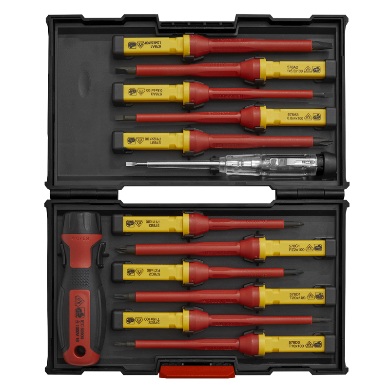 Screwdriver Set 13pc Interchangeable - VDE Approved | Pipe Manufacturers Ltd..