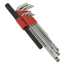 Ball-End Hex Key Wrench Set with Power Bar 10pc Extra Long Metric | Pipe Manufacturers Ltd..