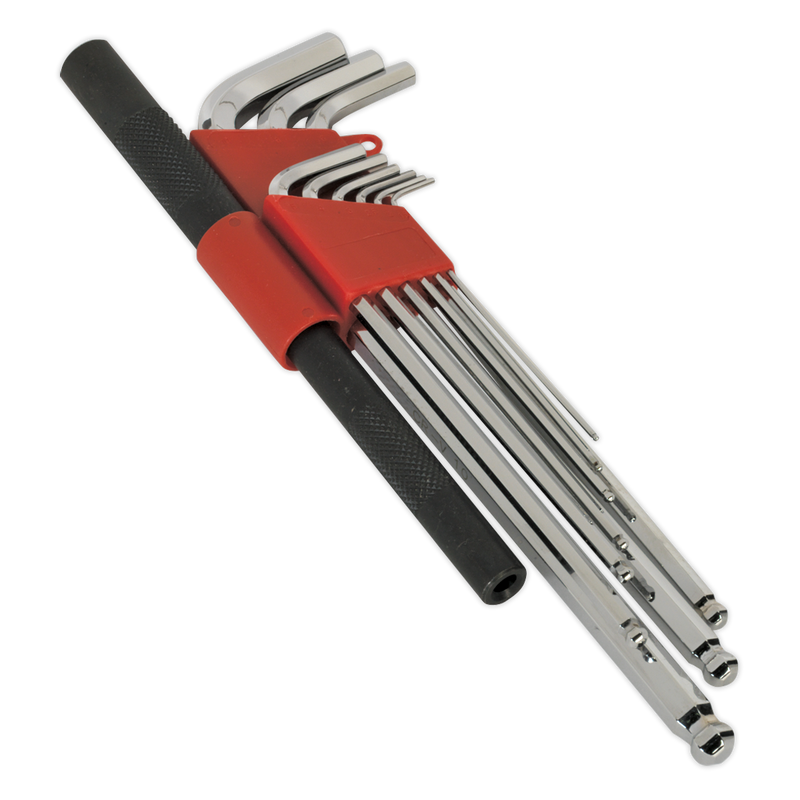 Ball-End Hex Key Wrench Set with Power Bar 10pc Extra Long Metric | Pipe Manufacturers Ltd..