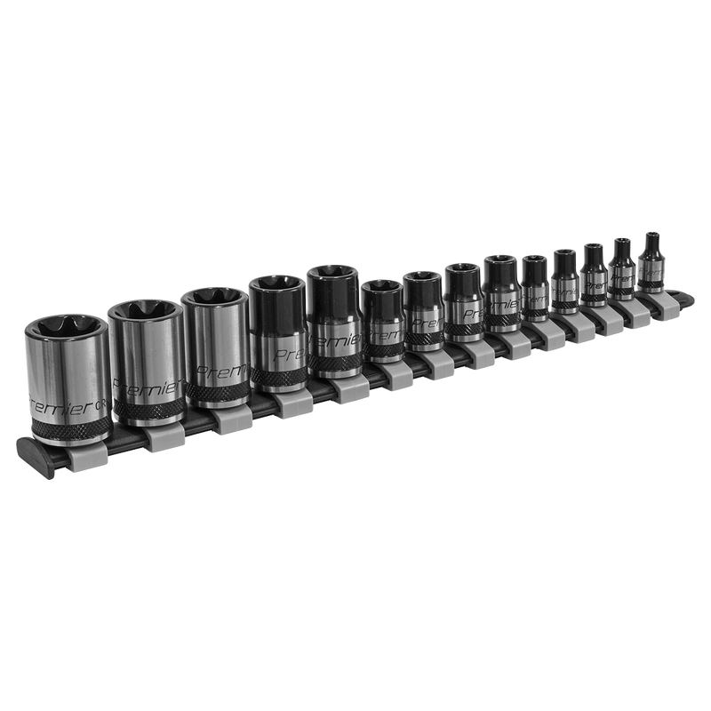 TRX-Star* Socket Set 14pc 1/4", 3/8" & 1/2"Sq Drive E4-E24 Black Series | Pipe Manufacturers Ltd..