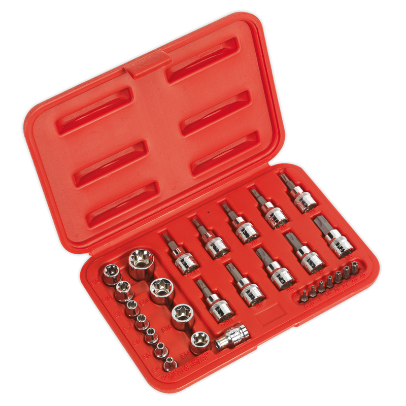 TRX-Star* Socket & Security Bit Set 29pc 1/4"Sq & 3/8"Sq Drive | Pipe Manufacturers Ltd..