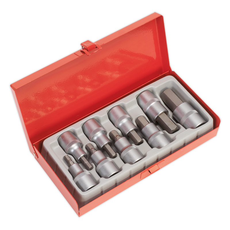 Hex Socket Bit Set 9pc 1/2"Sq Drive | Pipe Manufacturers Ltd..