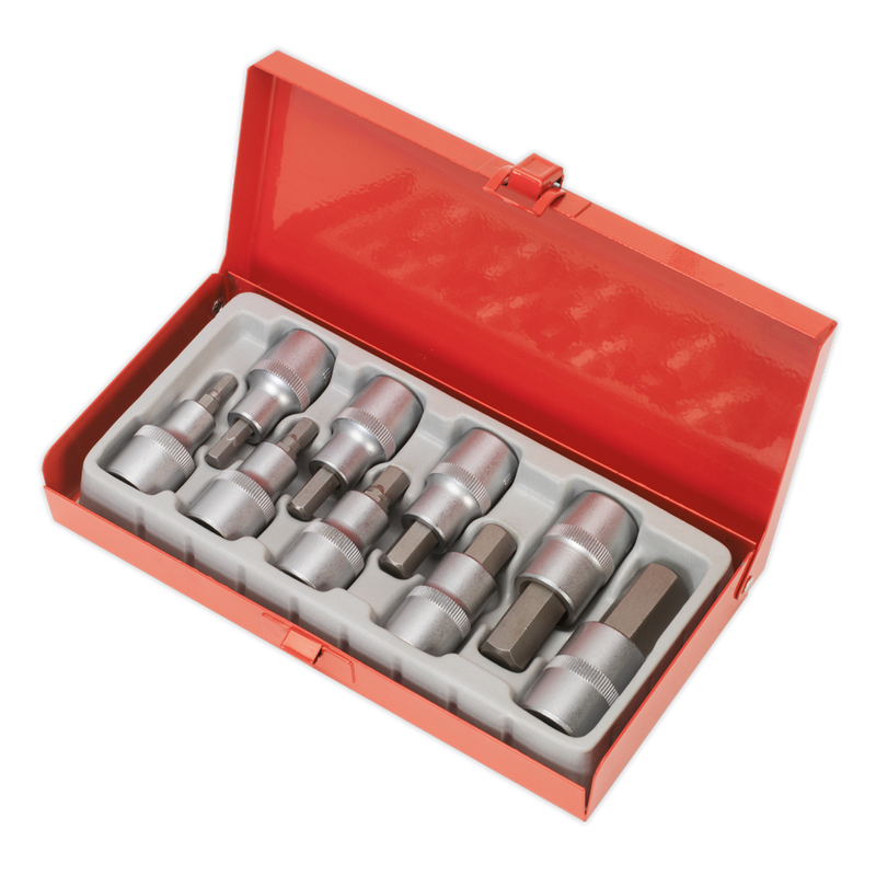 Hex Socket Bit Set 9pc 1/2"Sq Drive | Pipe Manufacturers Ltd..