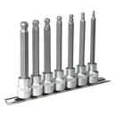 Hex Ball-End Socket Bit Set 7pc Metric 3/8"Sq Drive 100mm | Pipe Manufacturers Ltd..