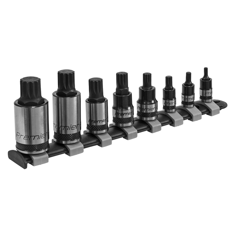 Spline Socket Bit Set 8pc 1/4", 3/8" & 1/2"Sq Drive Black Series | Pipe Manufacturers Ltd..