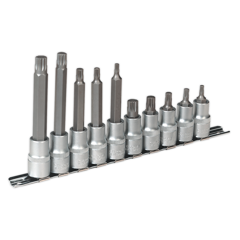 Spline Socket Bit Set 10pc 1/2"Sq Drive | Pipe Manufacturers Ltd..