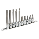 Spline Socket Bit Set 10pc 3/8"Sq Drive | Pipe Manufacturers Ltd..