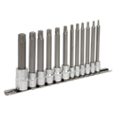 TRX-Star* Socket Bit Set 12pc 1/4", 3/8" & 1/2"Sq Drive 100mm | Pipe Manufacturers Ltd..