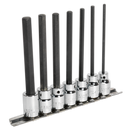 Hex Socket Bit Set 7pc 3/8"Sq Drive 110mm Metric | Pipe Manufacturers Ltd..