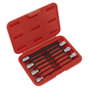 Ball-End Hex Socket Bit Set 7pc 3/8"Sq Drive 150mm Metric | Pipe Manufacturers Ltd..