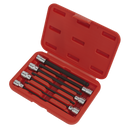 Ball-End Hex Socket Bit Set 7pc 3/8"Sq Drive 150mm Metric | Pipe Manufacturers Ltd..